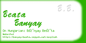 beata banyay business card